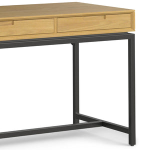 Mid Century Handcrafted Wide Writing Desk with Storage Drawers - Light Brown or Dark Brown