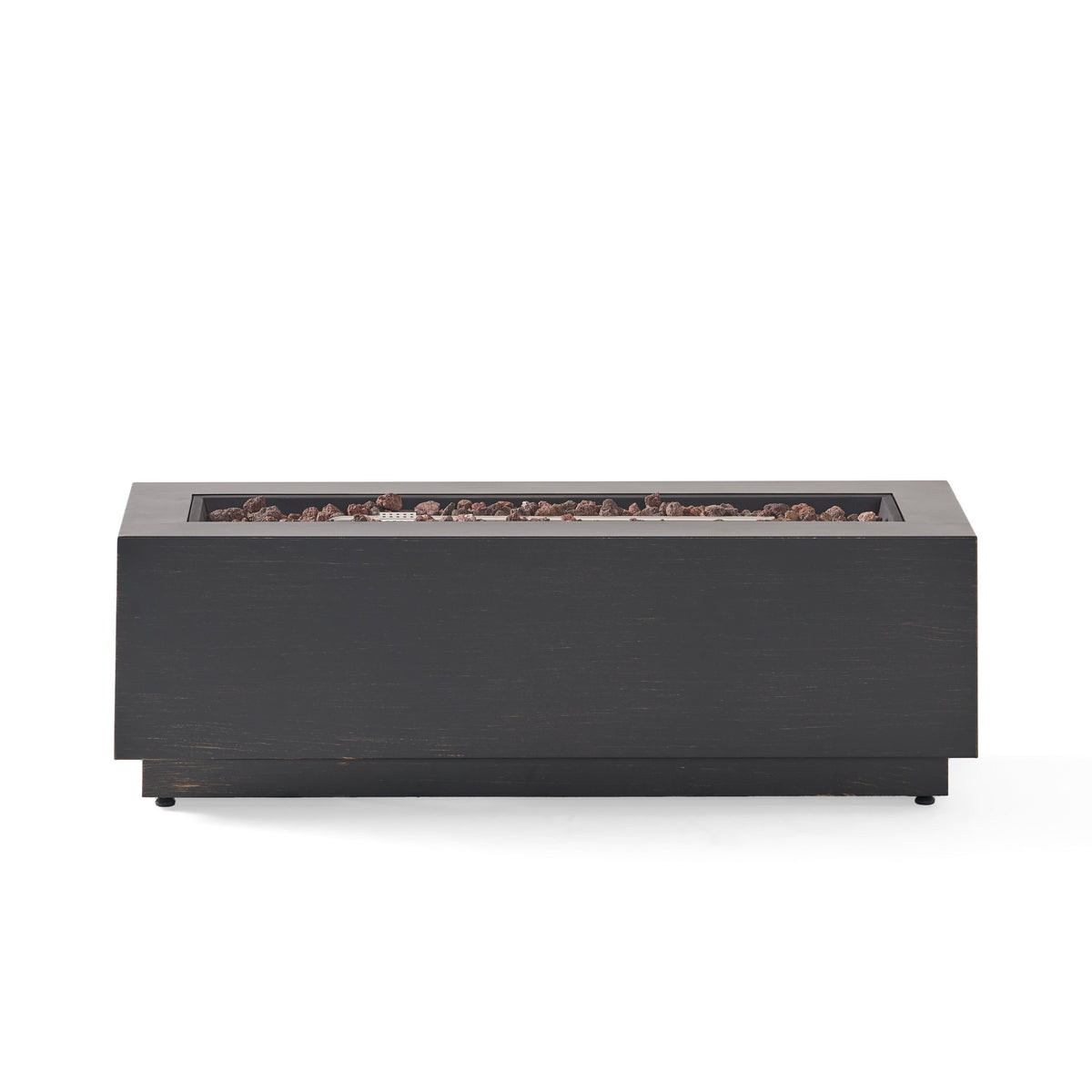 Modern Dark Grey 40" Outdoor Iron Propane Fire Pit