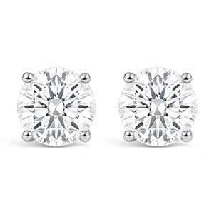 IGI Certified 14K Yellow Gold 1.00 Cttw Round Lab Grown Diamond Solitaire Stud Earrings