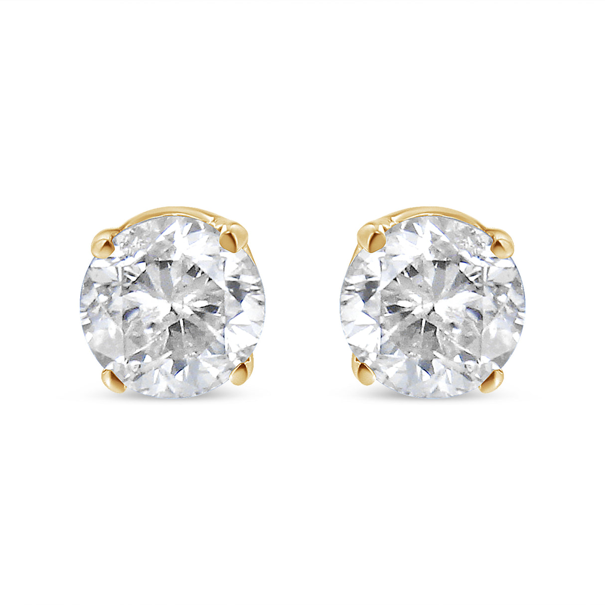 14K Yellow Gold 1/2 Cttw Round-Cut Diamond Solitaire Stud Earrings (O-P Color, SI2-I1 Clarity)