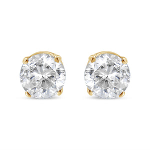 14K Yellow Gold 1/2 Cttw Round-Cut Diamond Solitaire Stud Earrings (O-P Color, SI2-I1 Clarity)