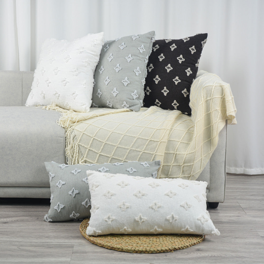 Pack of 2 Flower Tufted Pillow Embroidered Daisy flower 3 size options pack of 2 throw pillows
