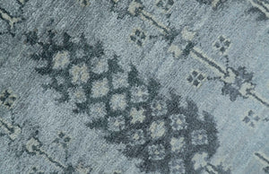 Tree of Life Silver And Gray 6x9 Hand Knotted Bamboo Silk Area Rug
