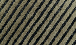Modern Stripes Design Black And Brown 8x10 Hand Tufted Wool Area Rug
