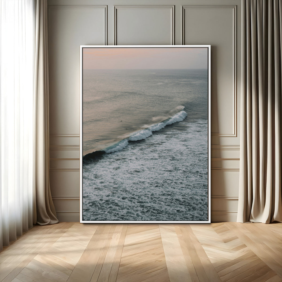 Ocean Waves Wall Art Canvas Print – Framed Coastal Serenity