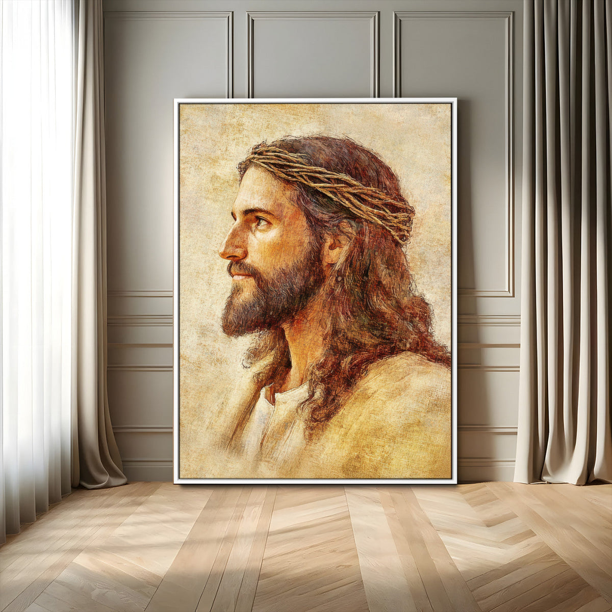 Spiritual Portrait Wall Art – Framed Inspirational Canvas