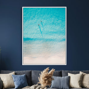 Aerial Turquoise Beach Wall Art Canvas Print – Minimal