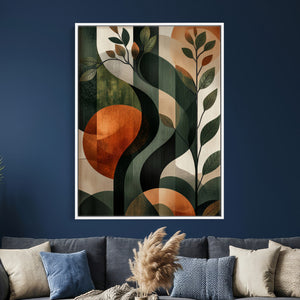 Abstract Green Flowers Wall Art Canvas Print