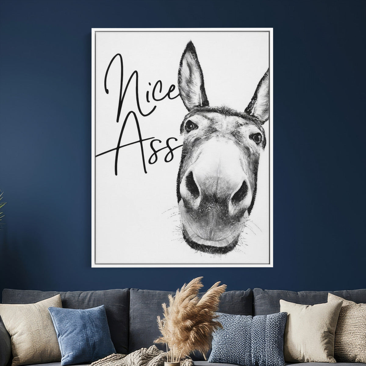 Nice Ass Funny Canvas Wall Art for Bathroom Wall Decor Cute
