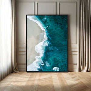 Aerial Ocean View Wall Art Canvas Print – Framed Coastal