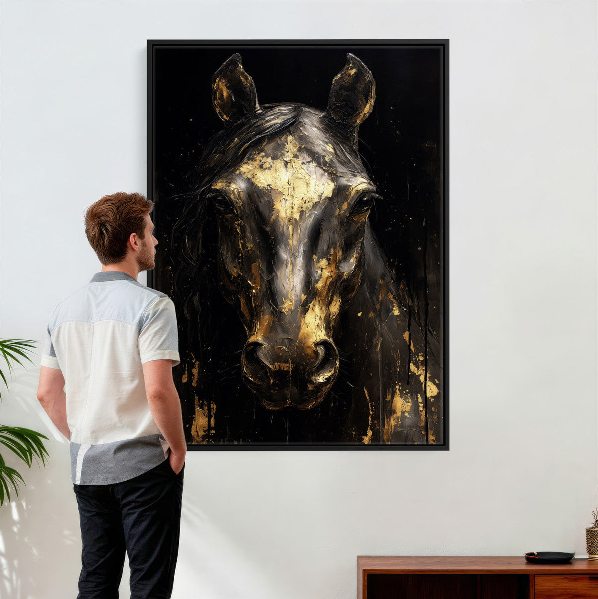 Abstract Horse Wall Art Canvas Print – Painting Style