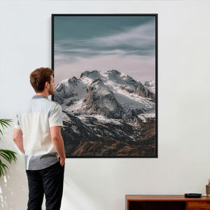 Alpine Mountain Landscape Wall Art Canvas Print, Snowy Peak