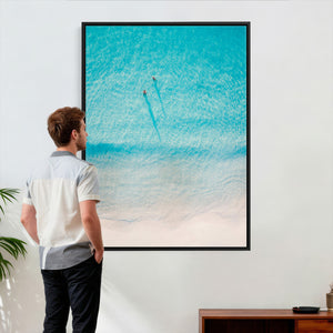 Aerial Turquoise Beach Wall Art Canvas Print – Minimal