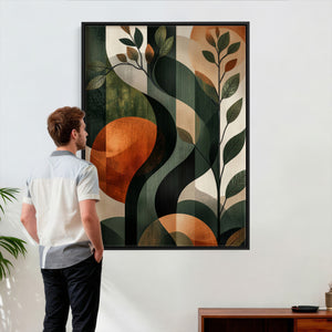 Abstract Green Flowers Wall Art Canvas Print