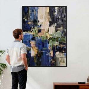 Abstract Dark Blue Wall Art Canvas Print