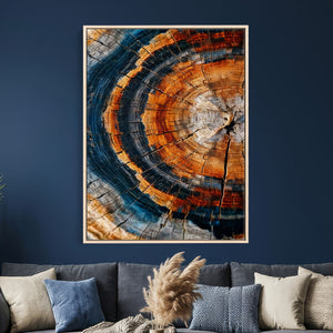Abstract Wood Grain Canvas Print, Tree Ring Pattern Wall