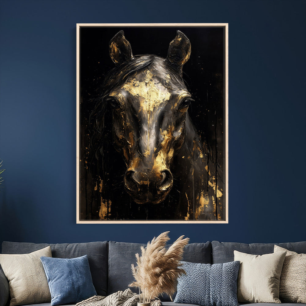 Abstract Horse Wall Art Canvas Print – Painting Style