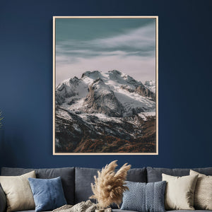 Alpine Mountain Landscape Wall Art Canvas Print, Snowy Peak