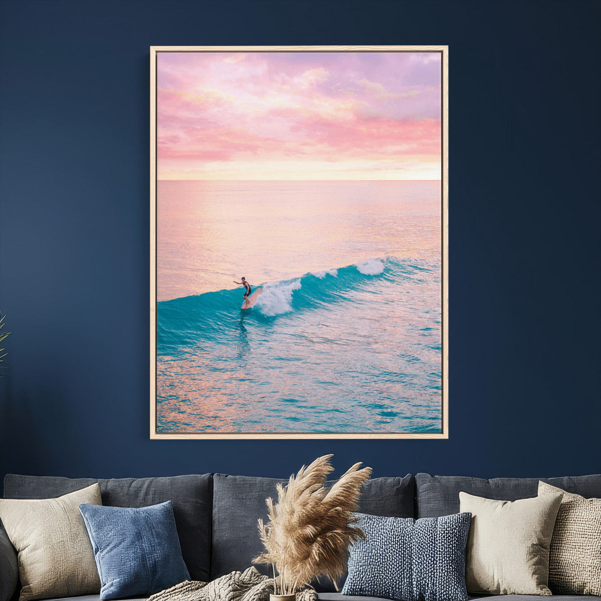 Sunset Surf Wall Art Canvas Print – Coastal Ocean