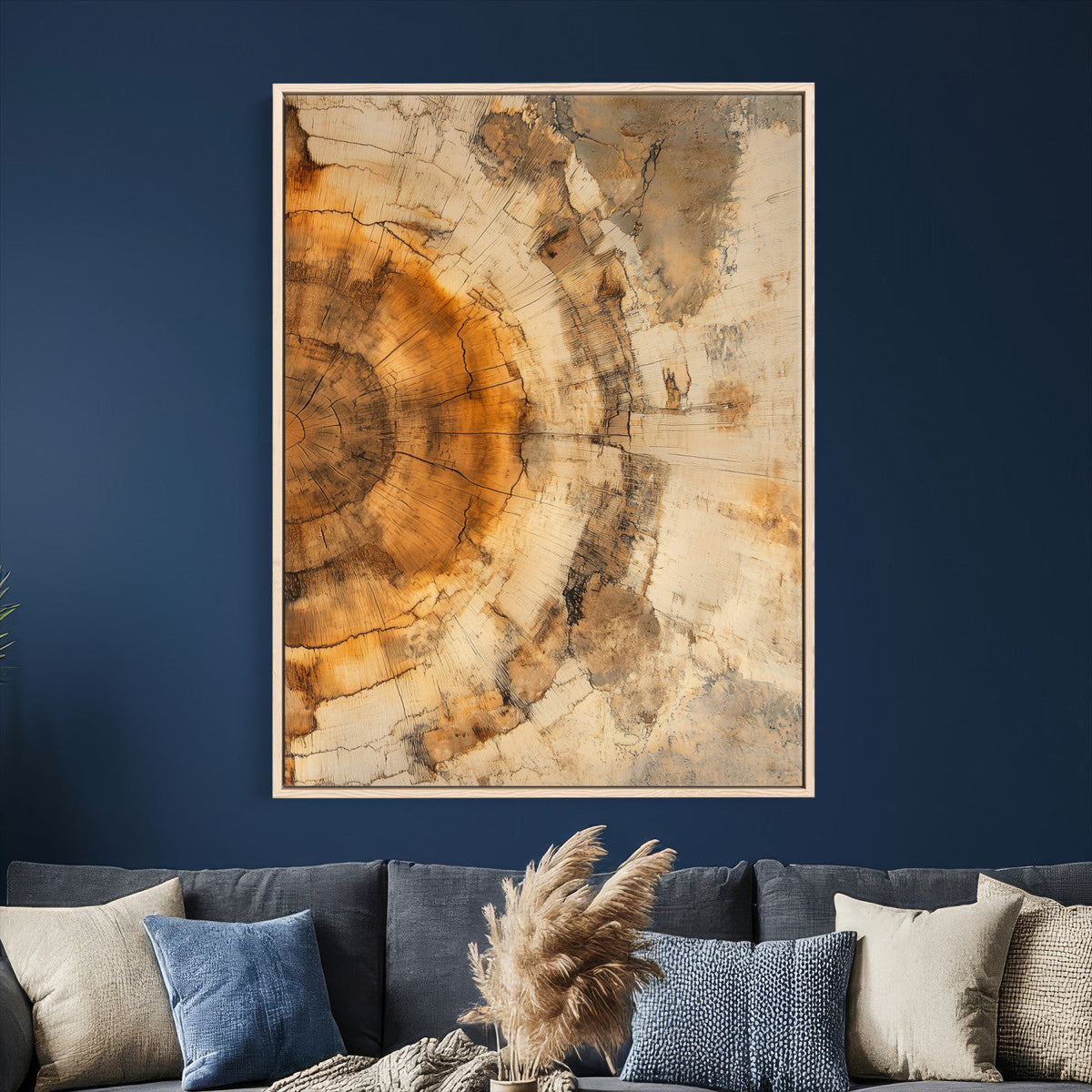 Abstract Wood Ring Wall Art Canvas Print – Natural Tree Ring