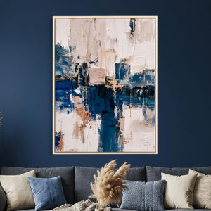 Abstract Navy Blue Wall Art Canvas Print