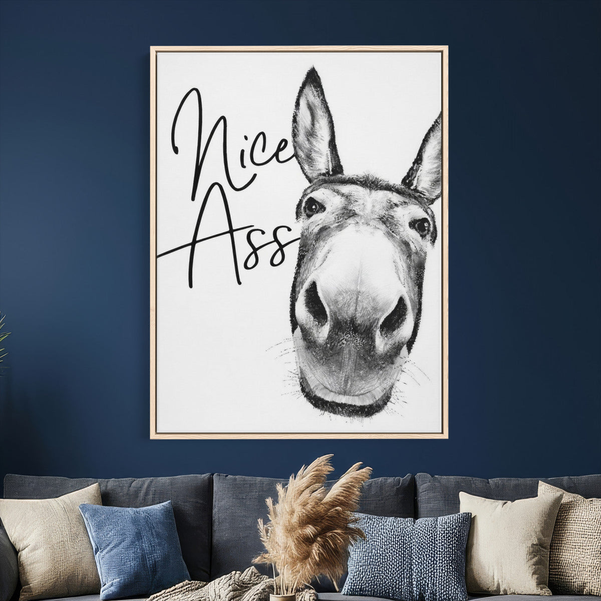 Nice Ass Funny Canvas Wall Art for Bathroom Wall Decor Cute