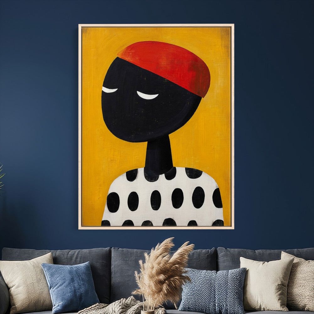 Abstract Portrait Wall Art Canvas Print, Framed Modern