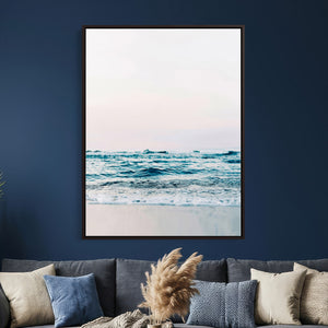 Minimal Ocean Wave Wall Art Canvas Print – Coastal Seascape