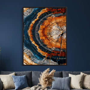 Abstract Wood Grain Canvas Print, Tree Ring Pattern Wall