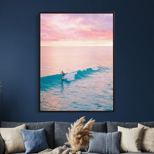 Sunset Surf Wall Art Canvas Print – Coastal Ocean