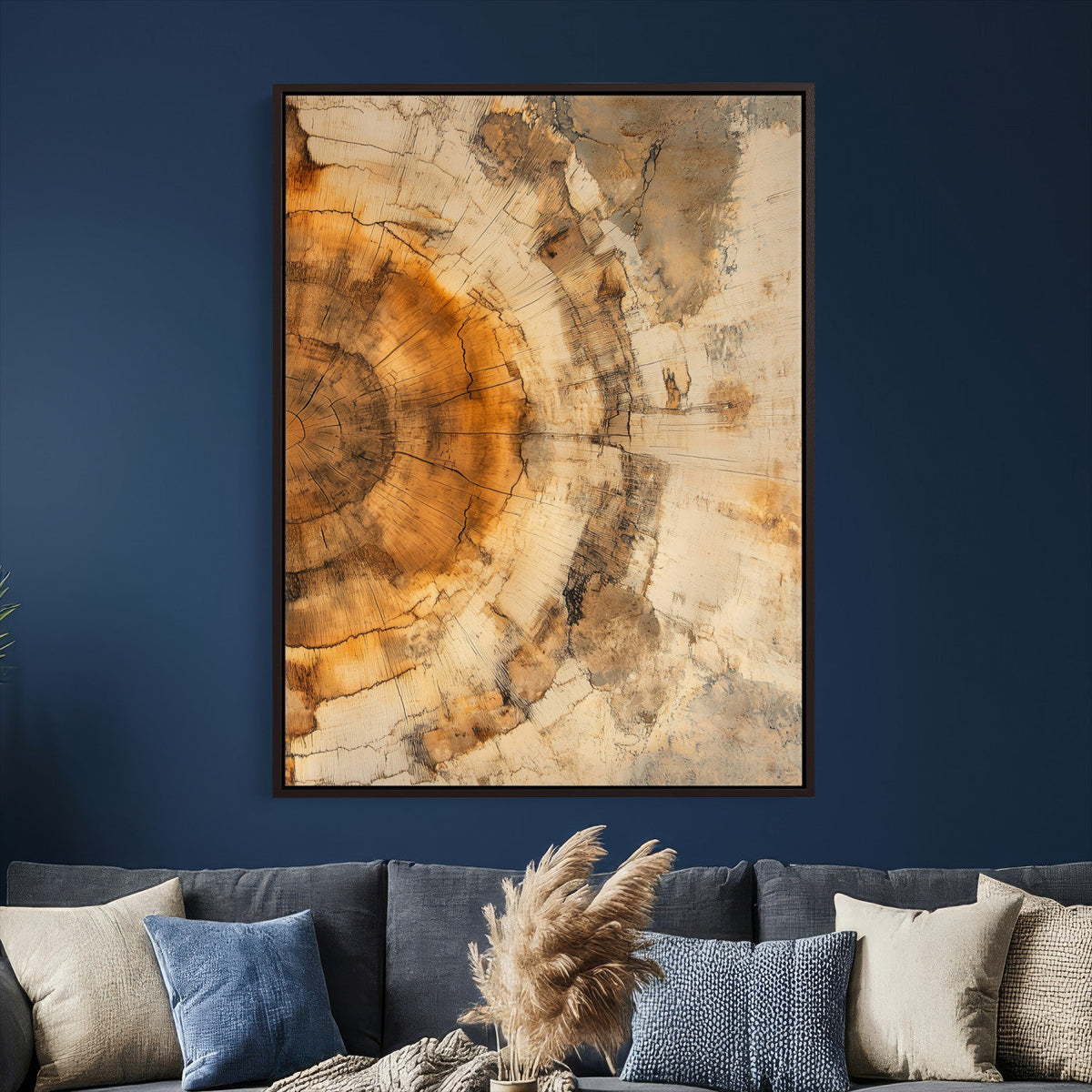 Abstract Wood Ring Wall Art Canvas Print – Natural Tree Ring