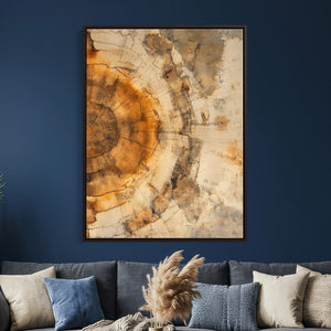 Abstract Wood Ring Wall Art Canvas Print – Natural Tree Ring