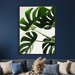Abstract Teal Blue Wall Art Canvas Print, Modern Abstract