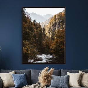 Autumn Forest Mountain Wall Art Canvas Print, Nature