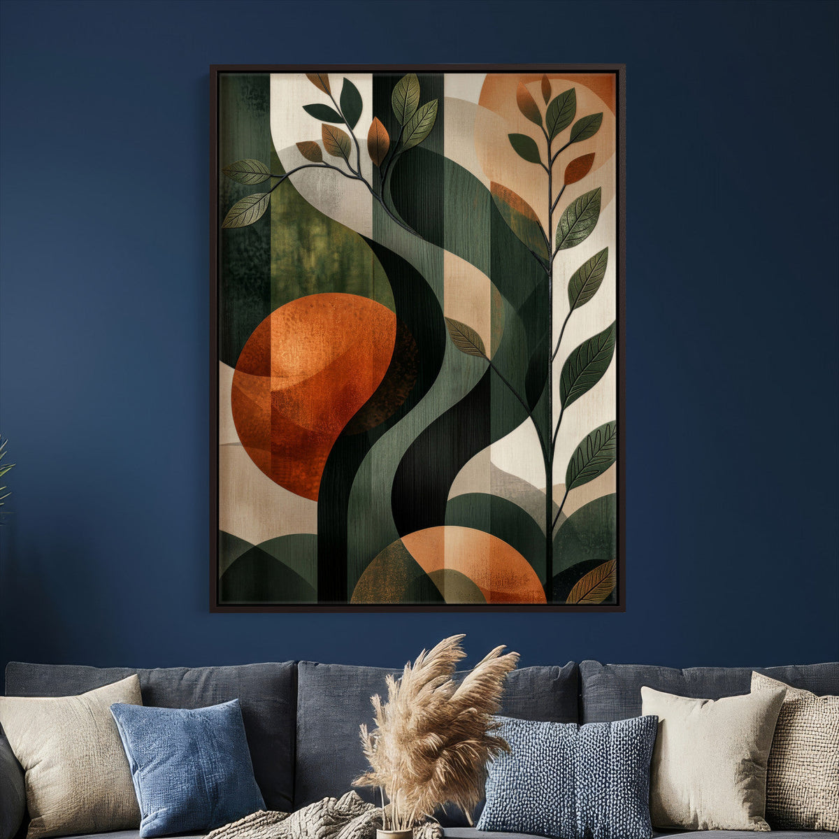Abstract Green Flowers Wall Art Canvas Print