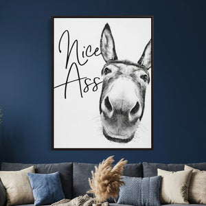 Nice Ass Funny Canvas Wall Art for Bathroom Wall Decor Cute