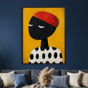 Abstract Portrait Wall Art Canvas Print, Framed Modern