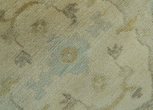 Traditional Oushak Design  Beige And Gray 4x6 Hand Knotted Wool Area Rug