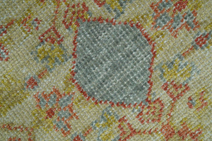 Beige and Rust Traditional Turkish Medallion Hand Knotted 8x10 Wool Area Rug