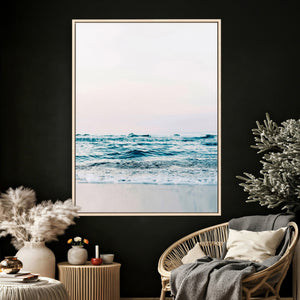 Minimal Ocean Wave Wall Art Canvas Print – Coastal Seascape
