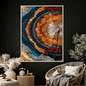 Abstract Wood Grain Canvas Print, Tree Ring Pattern Wall