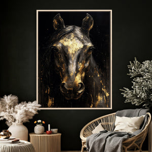 Abstract Horse Wall Art Canvas Print – Painting Style