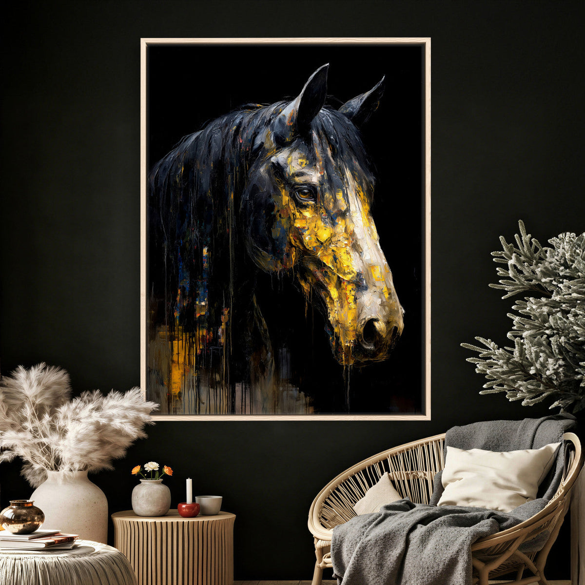 Abstract Horse Wall Art Canvas Print – Painting Style