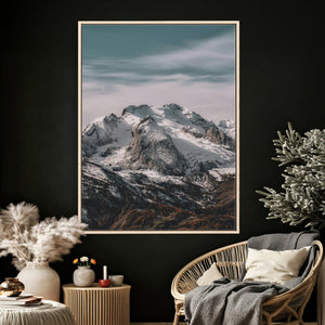 Alpine Mountain Landscape Wall Art Canvas Print, Snowy Peak