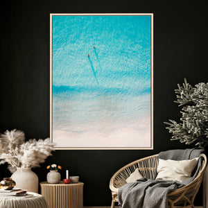Aerial Turquoise Beach Wall Art Canvas Print – Minimal