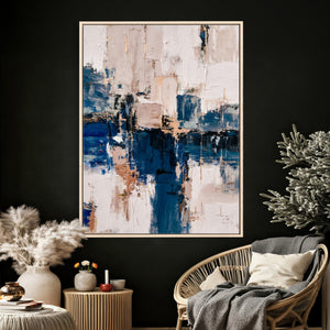Abstract Navy Blue Wall Art Canvas Print