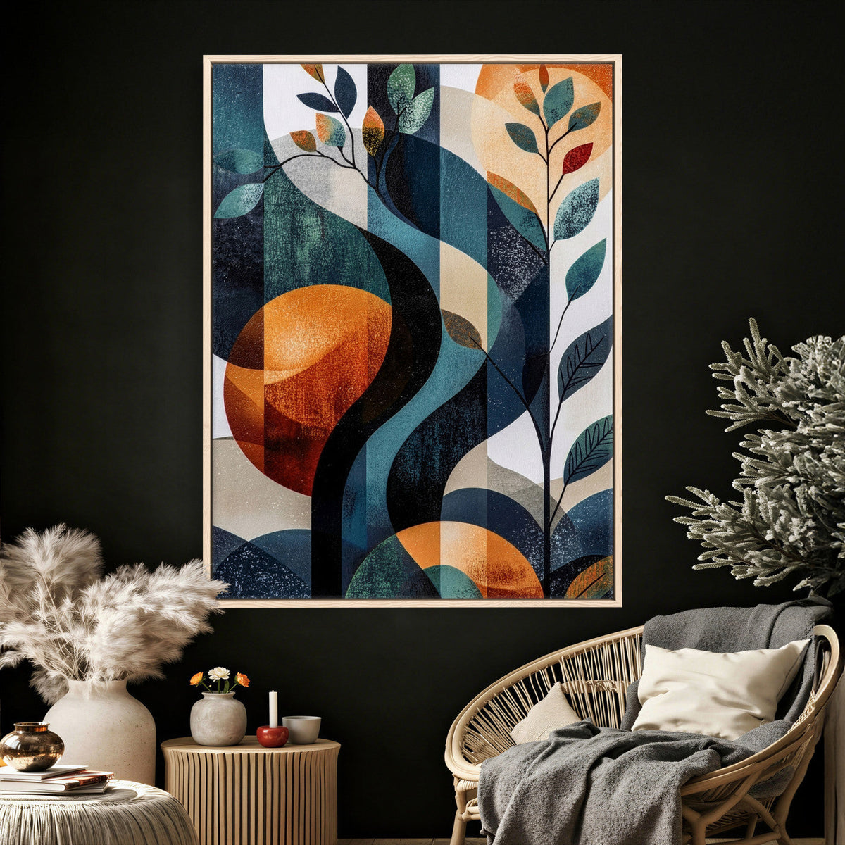 Abstract Flower Wall Art Canvas Print