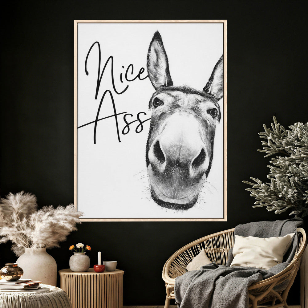 Nice Ass Funny Canvas Wall Art for Bathroom Wall Decor Cute