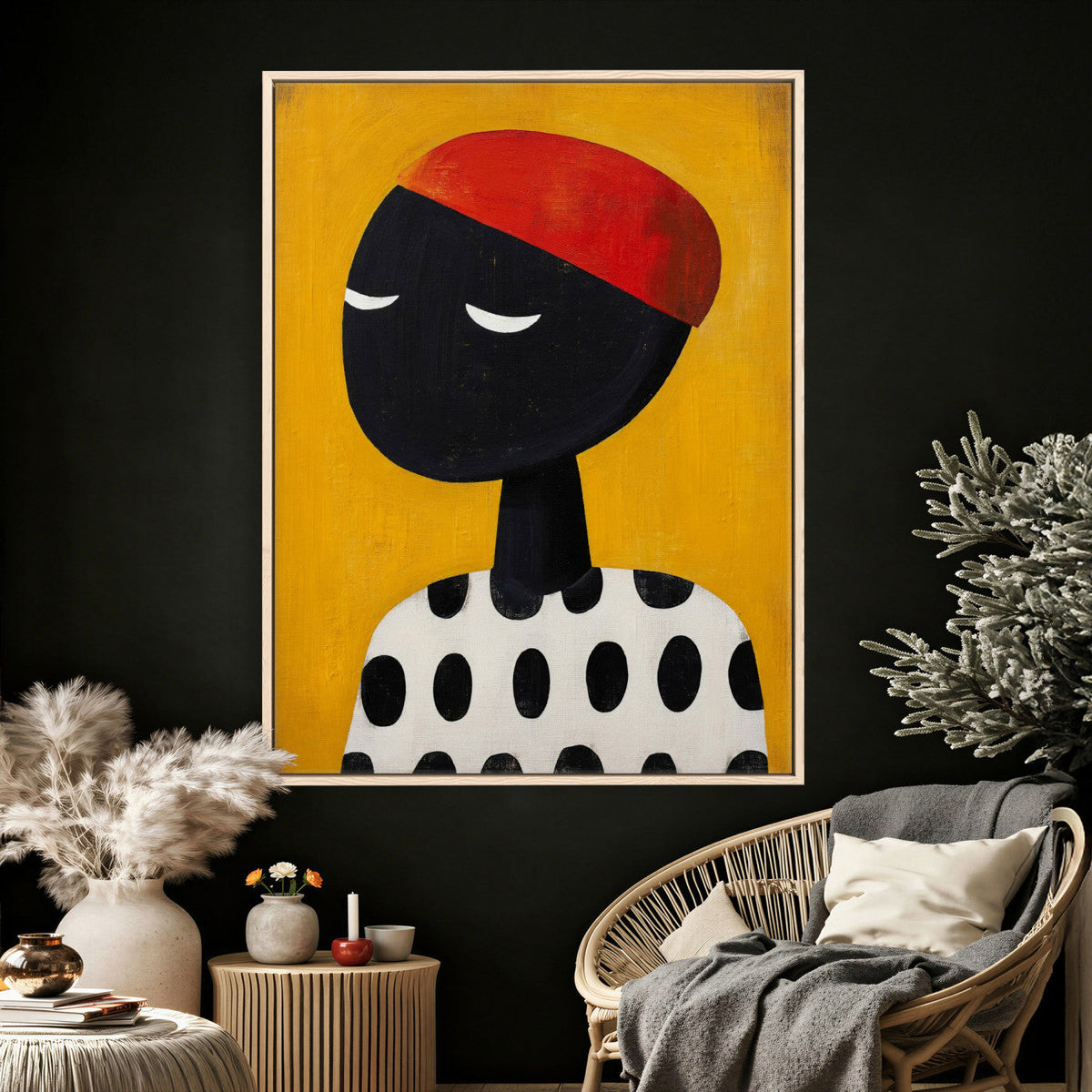 Abstract Portrait Wall Art Canvas Print, Framed Modern