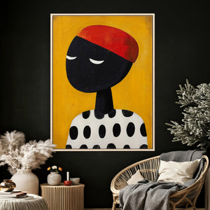 Abstract Portrait Wall Art Canvas Print, Framed Modern